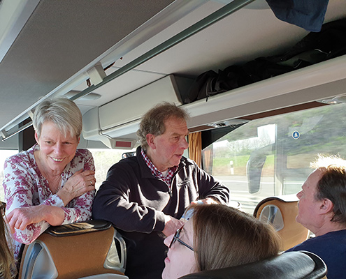 Blunk Gruppe auf Betriebsausflug zum Boßeln in Wismar - im Reisebus aus Rendswuehren 2