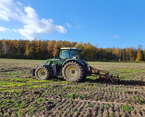 Lohnunternehmen Blunk bereitet Ackerflächen mit Pflug für Aufforstung vor - 44