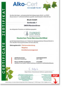 Download DFSZ Forst Zertifikat Blunk